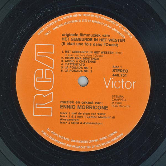 Ennio Morricone - Het Gebeurde In Het Westen (LP) (B-Keus) Vinyl LP Vinyl Goed / Hoesje Goed "VINYLSINGLES.NL"