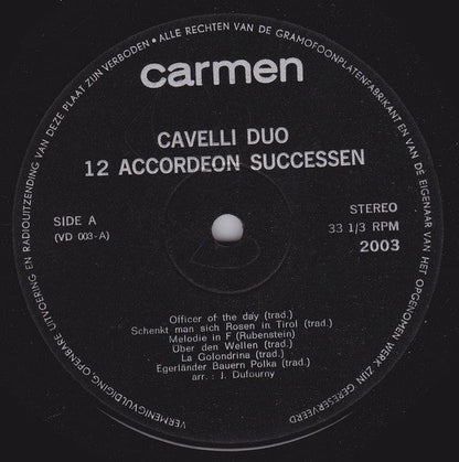 Cavelli Duo - 12 Accordeon Successen (LP) 49704