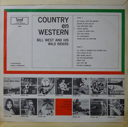 Bill West And His Wild Riders - Country & Western (LP) Vinyl LP Vinyl Very Good (VG) <br> Hoes Good Plus (G+)