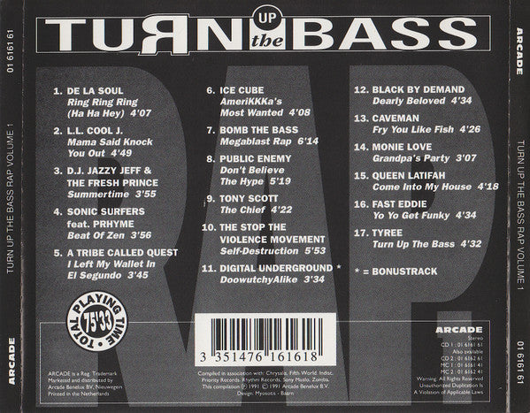 Various - Turn Up The Bass - Rap - Volume * (CD) Compact Disc Goede Staat