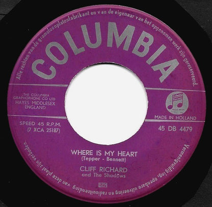 Cliff Richard & The Shadows - Please Don't Tease (B-Keus) Vinyl Singles Vinyl Very Good (VG) <br> Hoes Generic