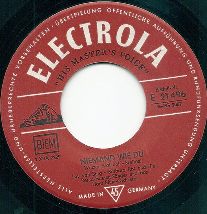 Lou Van Burg, Barbara Kist - Wir Bei Vinyl Singles Vinyl Very Good (VG) <br> Hoes Generic