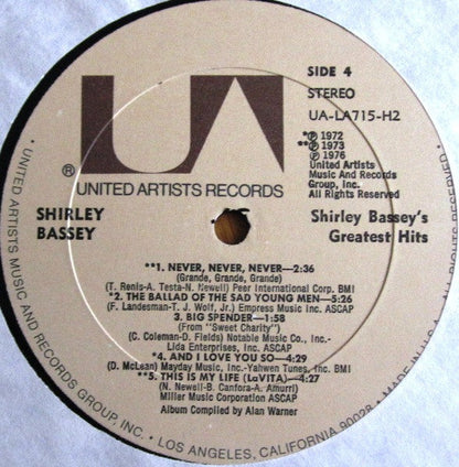 Shirley Bassey - Shirley Bassey's Greatest Hits (LP) 49470 Vinyl LP Dubbel Goede Staat