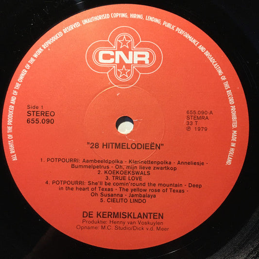 Kermisklanten - Van De T.V. - 28 Hitmelodieën (LP) Vinyl LP Vinyl Zeer Goed / Hoesje Goed "VINYLSINGLES.NL"