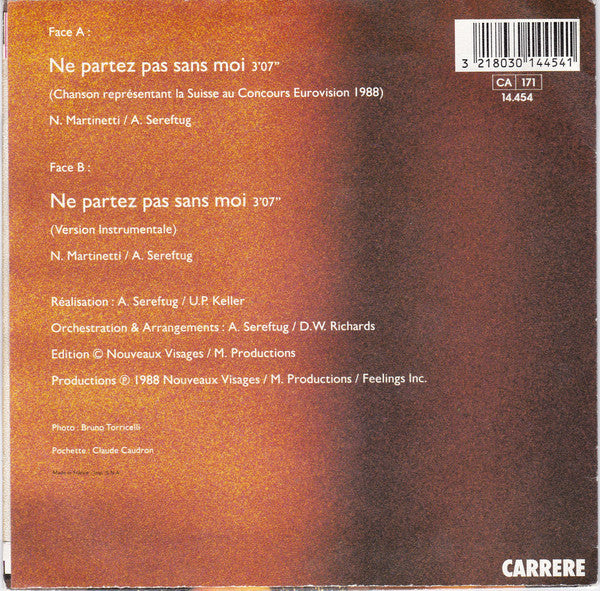 Céline Dion - Ne Partez Pas Sans Moi Vinyl Singles Vinyl Very Good (VG) <br> Hoes Good Plus (G+)