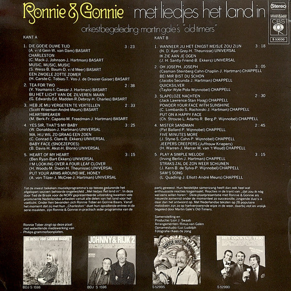 Ronnie & Gonnie - Met Liedjes Het Land In (LP) Vinyl LP Vinyl Very Good (VG) <br> Hoes Good Plus (G+)
