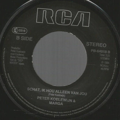 Peter Koelewijn & Marga Bult - Als Het Anker Het Houdt Wint Het Schip Van De Storm Vinyl Singles Vinyl Very Good (VG) <br> Hoes Generic