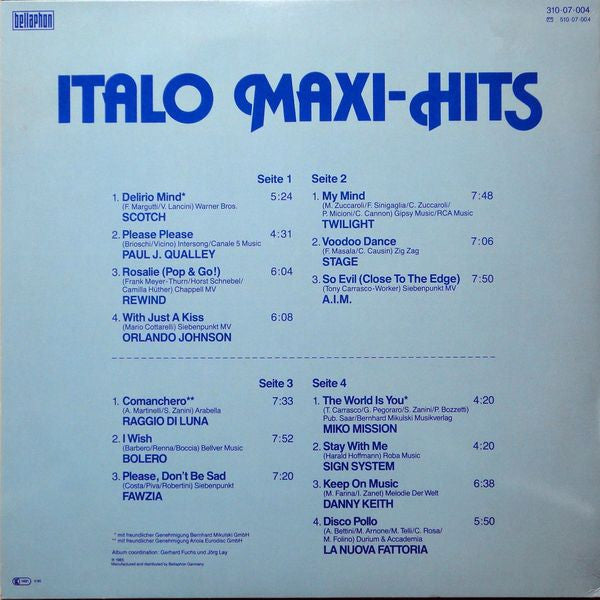 Various - Italo Maxi-Hits (LP) Vinyl LP Dubbel Vinyl Goed / Hoes Zie Foto