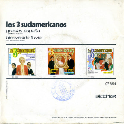 Los 3 Sudamericanos - Los 3 Sudamericanos Vinyl Singles Vinyl Very Good (VG) <br> Hoes Good Plus (G+)