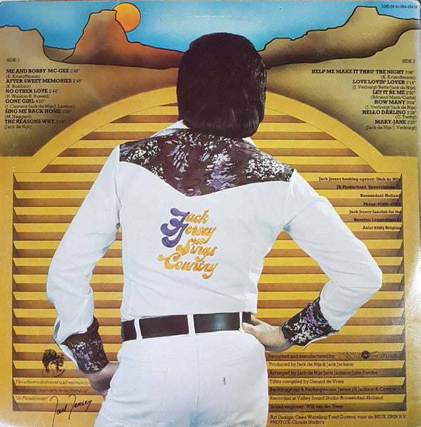 Jack Jersey - Jack Jersey Sings Country (LP) Vinyl LP Vinyl Very Good (VG) <br> Hoes Good Plus (G+)