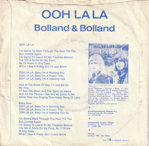 Bolland & Bolland - Ooh La La 34014 Vinyl Singles Goede Staat