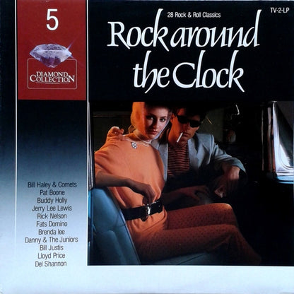 Various - Rock Around The Clock (LP) Vinyl LP Dubbel Vinyl Very Good (VG) <br> Hoes Good Plus (G+)