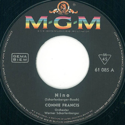 Connie Francis - Nino Vinyl Singles Vinyl Very Good (VG) <br> Hoes Generic
