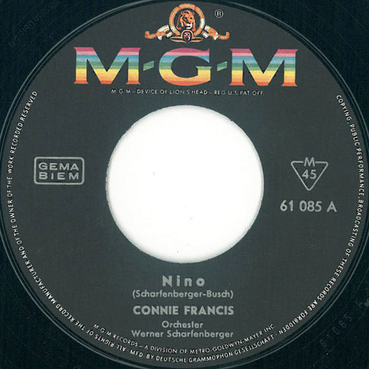 Connie Francis - Nino Vinyl Singles Vinyl Very Good (VG) <br> Hoes Generic