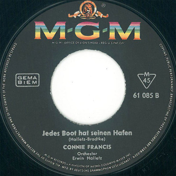 Connie Francis - Nino Vinyl Singles Vinyl Very Good (VG) <br> Hoes Generic