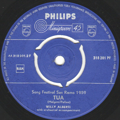 Willy Alberti - Una Marcia In Fa Vinyl Singles Vinyl Zeer Goed / Hoesje Generic "VINYLSINGLES.NL"