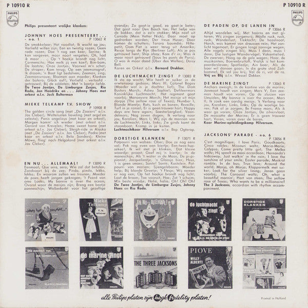 Various - De Vrolijke Bruiloft (10") Vinyl LP 10" Vinyl Very Good (VG) <br> Hoes Good Plus (G+)