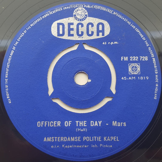 Amsterdamse Politiekapel - Alte Kameran Vinyl Singles Vinyl Zeer Goed / Hoesje Generic "VINYLSINGLES.NL"