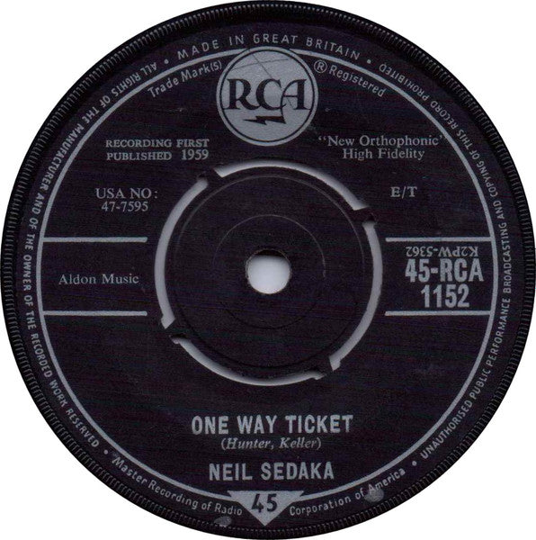 Neil Sedaka - Oh ! Carol Vinyl Singles Vinyl Goed / Hoes Generic