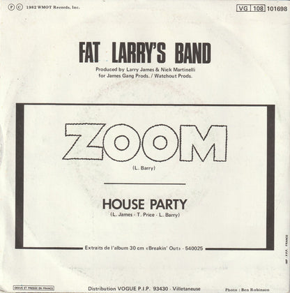 Fat Larry's Band - Zoom Vinyl Singles Vinyl Very Good (VG) <br> Hoes Good Plus (G+)