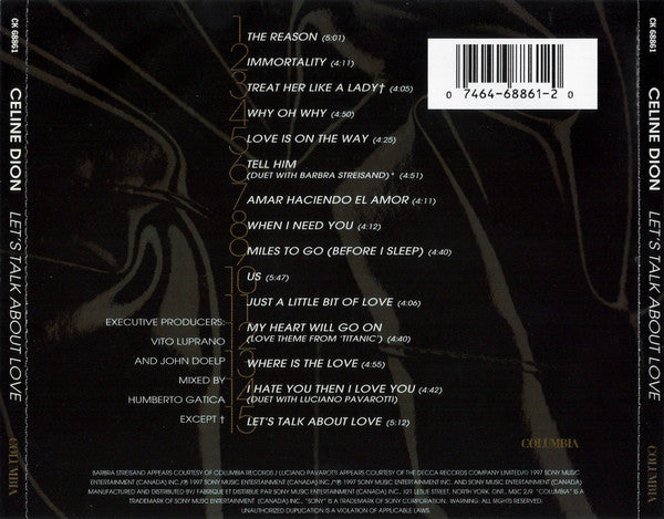 Céline Dion - Let's Talk About Love (CD) Compact Disc Goede Staat