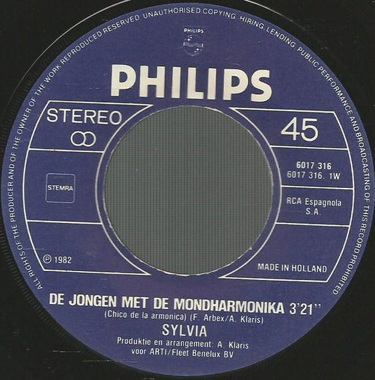 Sylvia - De Jongen Met De Mondharmonika 39219 Vinyl Singles Goede Staat