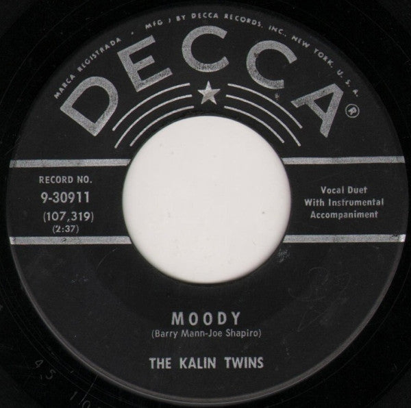 Kalin Twins - Moody Vinyl Singles Vinyl Goed / Hoes Generic