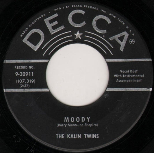 Kalin Twins - Moody Vinyl Singles Vinyl Goed / Hoes Generic
