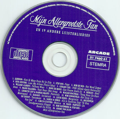 Various - Mijn Allergrootste Fan En 19 Andere Luisterliedjes (CD) Compact Disc Goede Staat