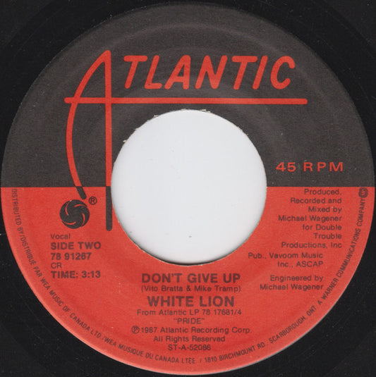 White Lion - Wait Vinyl Singles Vinyl Zeer Goed / Hoesje Generic "VINYLSINGLES.NL"