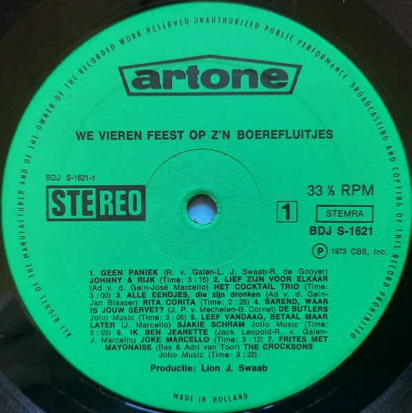 Various - We Vieren Feest Op Z'n Boereluitjes (LP) 42668 Vinyl LP Goede Staat