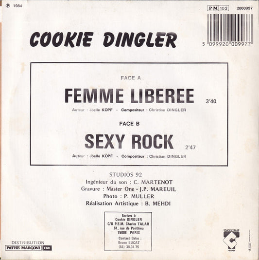 Cookie Dingler - Femme Liberee Vinyl Singles Vinyl Zeer Goed / Hoesje Sticker "VINYLSINGLES.NL"