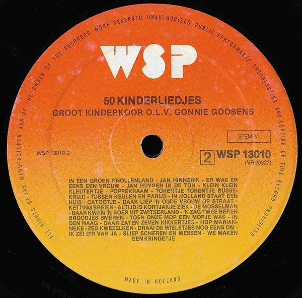 Kinderkoor De Zonnepitten - 50 Kinderliedjes (LP)