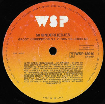 Kinderkoor De Zonnepitten - 50 Kinderliedjes (LP)