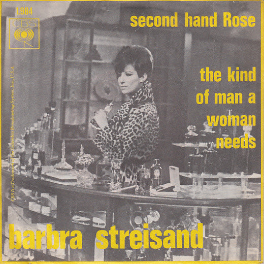 Barbra Streisand - Second Hand Rose Vinyl Singles Vinyl Very Good (VG) <br> Hoes Good Plus (G+)