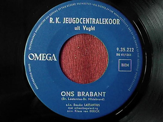 R. K. Jeugdcentrale Koor - Ons Brabant Vinyl Singles Vinyl Very Good (VG) <br> Hoes Generic