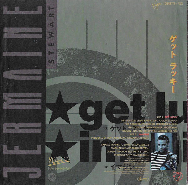 Jermaine Stewart - Get Lucky Vinyl Singles Vinyl Very Good (VG) <br> Hoes Good Plus (G+)