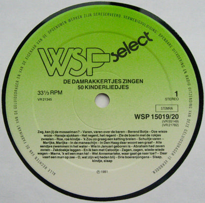 Damrakkertjes – De Damrakkertjes Zingen 100 Bekende Kinderliedjes (LP) Vinyl LP Dubbel Vinyl Very Good (VG) <br> Hoes Good Plus (G+)