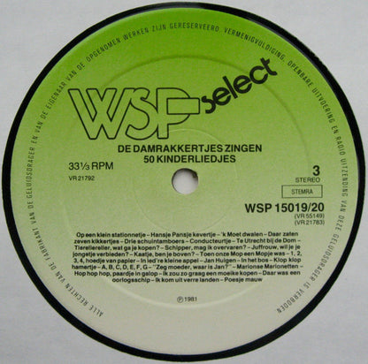 Damrakkertjes – De Damrakkertjes Zingen 100 Bekende Kinderliedjes (LP) Vinyl LP Dubbel Vinyl Very Good (VG) <br> Hoes Good Plus (G+)