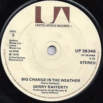 Gerry Rafferty - Baker Street Vinyl Singles Vinyl Very Good (VG) <br> Hoes Good Plus (G+)