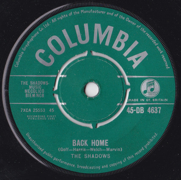 Shadows - The Frightened City Vinyl Singles Vinyl Very Good (VG) <br> Hoes Generic