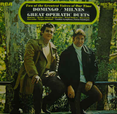 Placido Domingo / Sherrill Milnes, London Symphony Orchestra, Anton Guadagno - Great Operatic Duets (LP) Vinyl LP Vinyl Very Good (VG) <br> Hoes Good Plus (G+)