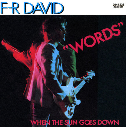 F.R. David - Words Vinyl Singles Vinyl Very Good (VG) <br> Hoes Good Plus (G+)