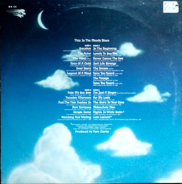 Moody Blues - This Is The Moody Blues (LP) Vinyl LP Dubbel Vinyl Very Good (VG) <br> Hoes Good Plus (G+)