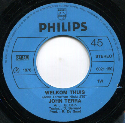 John Terra - Welkom Thuis Vinyl Singles