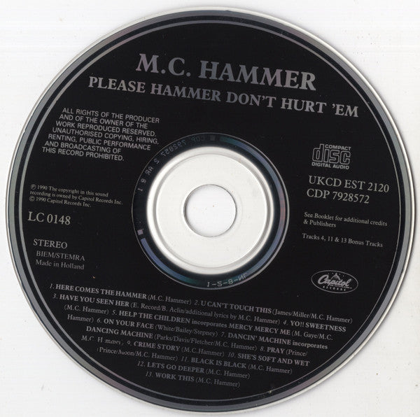 MC Hammer - Please Hammer Don't Hurt 'Em (CD) Compact Disc Goede Staat