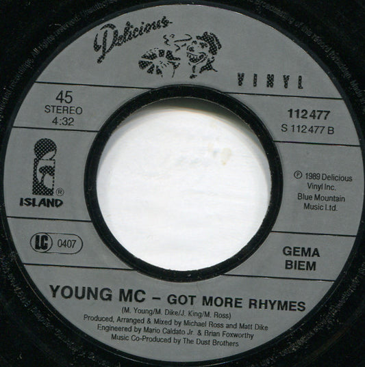 Young MC - Bust A Move Vinyl Singles Vinyl Zeer Goed / Hoesje Generic "VINYLSINGLES.NL"