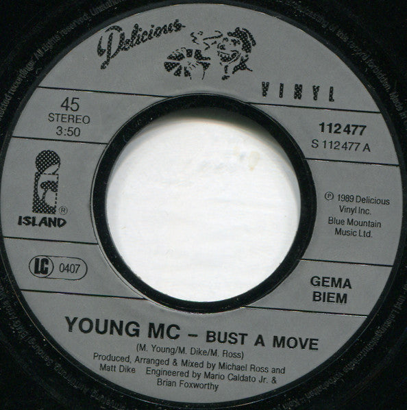 Young MC - Bust A Move Vinyl Singles Vinyl (VG) <br> Hoes Generic