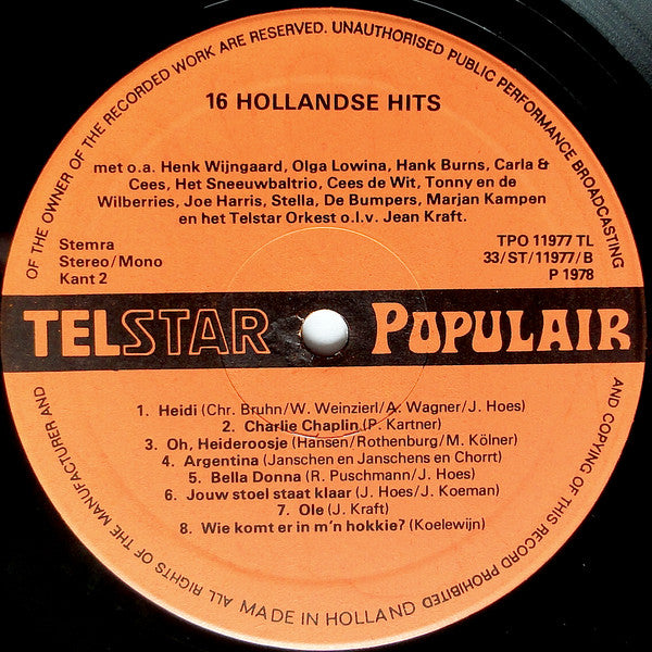 Various - 16 Hollandse Hits (LP) Vinyl LP Goede Staat