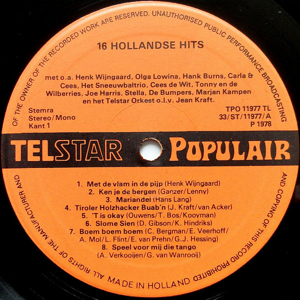 Various - 16 Hollandse Hits (LP) Vinyl LP Goede Staat